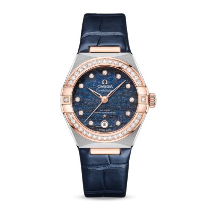 replica Omega Constellation Co Axial Master Chronometer 29mm Damenuhr blau O13128292099003