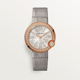replica cartier Ballon Blanc de Cartier Uhr 30mm Quarzwerk Roségold Diamanten Leder CRWJBL0008