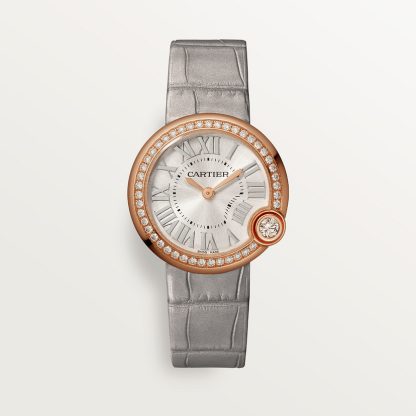 replica cartier Ballon Blanc de Cartier Uhr 30mm Quarzwerk Roségold Diamanten Leder CRWJBL0008