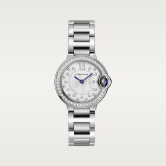 replica cartier Ballon Bleu de Cartier Uhr 28 mm Quarzwerk Stahl Diamanten CRW4BB0034