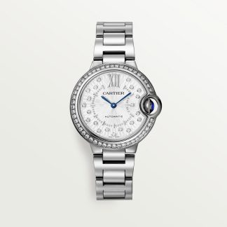replica cartier Ballon Bleu de Cartier Uhr 33 mm Stahl Diamanten CRW4BB0035