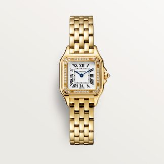 replica cartier Panthère de Cartier Uhr Kleines Modell Quarzwerk Gelbgold Diamanten CRWJPN0048