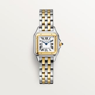 replica cartier Panthère de Cartier Uhr Kleines Modell Quarzwerk Gelbgold Stahl CRW2PN0006