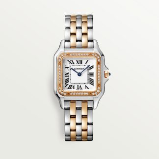replica cartier Panthère de Cartier Uhr Medium Modell Quarzwerk Roségold Stahl Diamanten CRW3PN0007