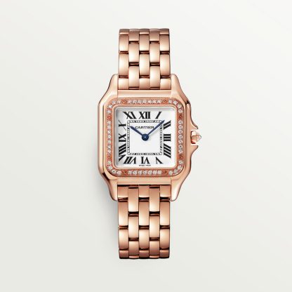 replica cartier Panthère de Cartier Uhr Mittleres Modell Quarzwerk Roségold Diamanten CRWJPN0009