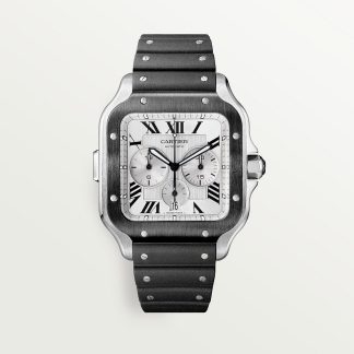 replica cartier Santos de Cartier Chronograph Uhr Extragroßes Modell Stahl ADLC CRWSSA0017