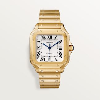 replica cartier Santos de Cartier Uhr Großes Modell Gelbgold CRWGSA0029
