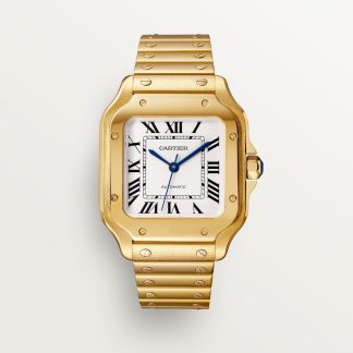replica cartier Santos de Cartier Uhr Mittleres Modell Gelbgold CRWGSA0030